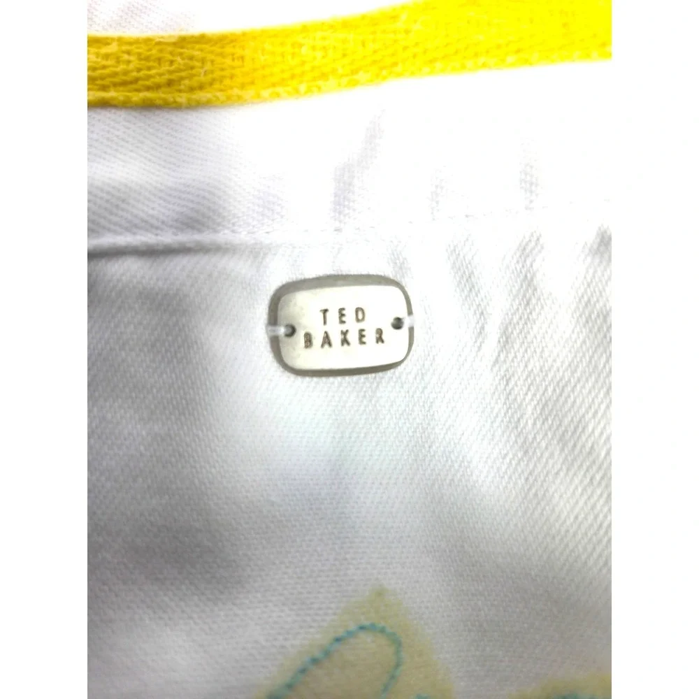 Ted Baker Jean White Cotton Floral Embroidered A-Line Skirt Size 2 - Picture 8 of 12